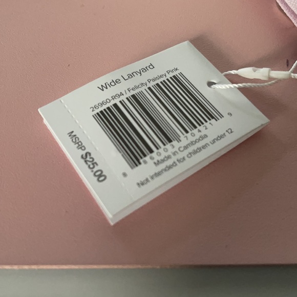 NWTVera Bradley Felicity Paisley Pink Lanyard - Picture 6 of 6